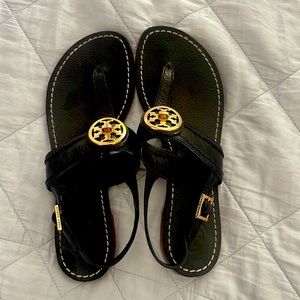 BLACK TORY BURCH GLADIATOR SANDALS